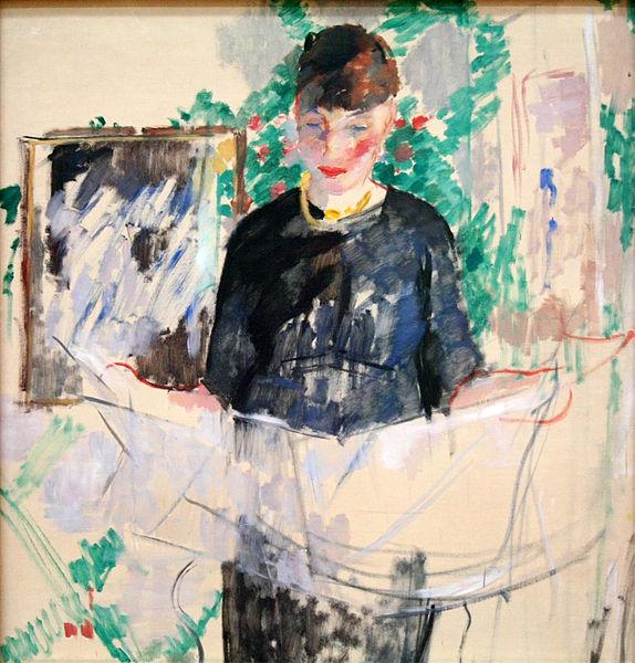 Rik Wouters Woman in Black Reading a Newspaper oil painting picture